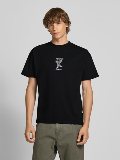 BLKVIS T-shirt met motief- en labelstitching, model 'BAKERY' Zwart - 4