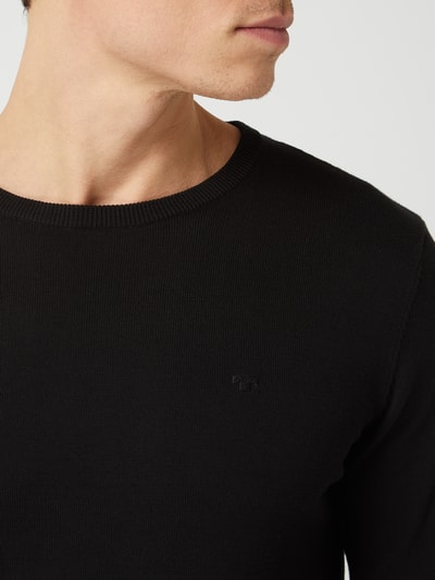 Tom Tailor Pullover aus Baumwolle mit Logo-Stickerei Black 3