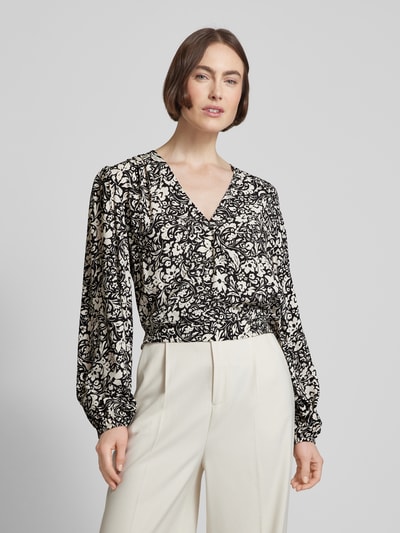 Jake*s Collection Korte blouse in wikkellook Zwart - 4