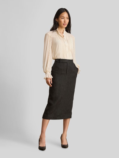 Lauren Ralph Lauren Regular Fit Langarmbluse mit Spitzenbesatz Sand 1
