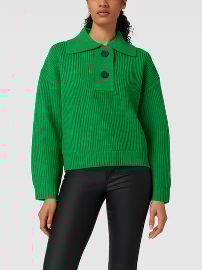 Opus Strickpullover mit Umlegekragen Modell 'Perette' Grasgrün 4