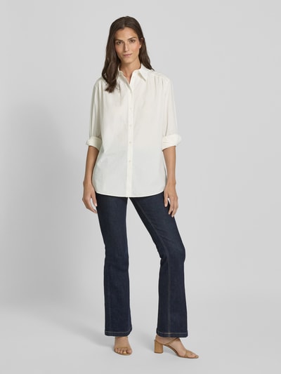 BOSS Orange Relaxed Fit Bluse mit Kentkragen Modell 'Belegant' Offwhite 1