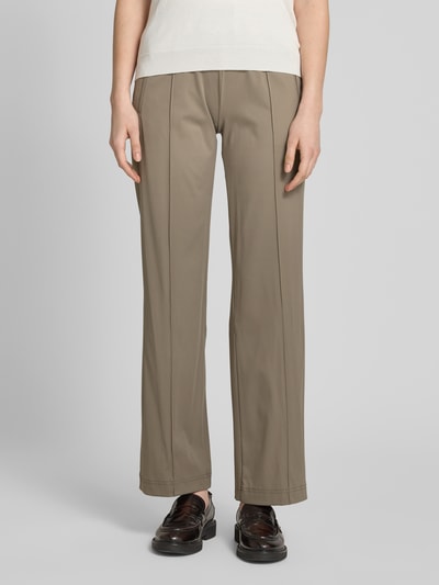 Raphaela By Brax Spodnie z elastycznym pasem model ‘Peggy Flared’ Szarobrązowy 4