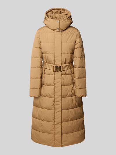 JOOP! Gewatteerde lange jas met capuchon, model 'Cassandra' Camel - 2