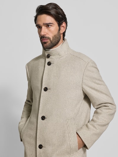 JOOP! Collection Lange jas van wolmix met opstaande kraag, model 'Maico' Beige - 3