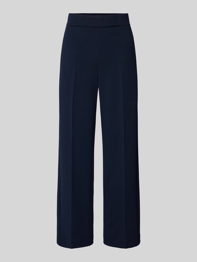 Produktfoto, Stoffhose mit Bügelfalte und elastischem Bund von Vera Mont in Dunkelblau, Loose Fit, glatte Struktur, Stretch-Material-Mix