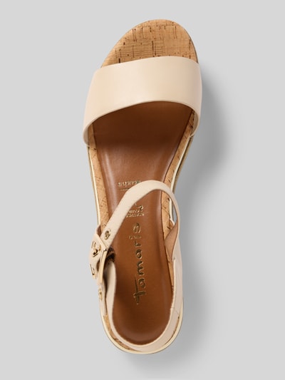 Tamaris Sandalette aus Leder mit Keilabsatz Sand 3