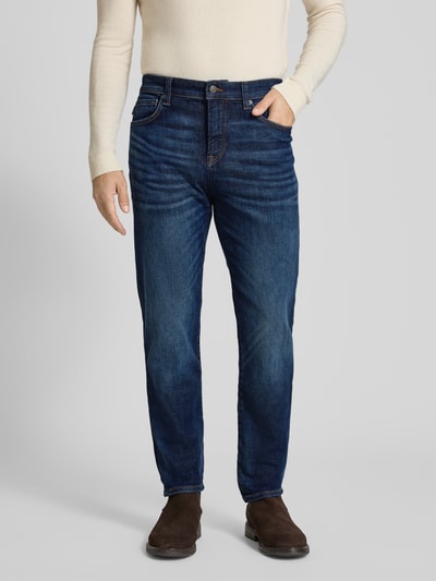 BOSS Orange Slim fit jeans van katoenmix, model 'ONYX' Marineblauw gemêleerd - 4