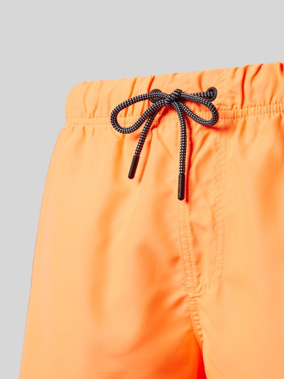 Shiwi Badehose mit Label-Patch Modell 'Mircopeach' Neon Orange 2