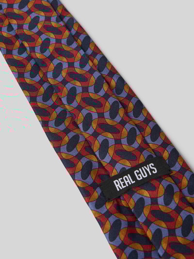 REAL GUYS Seidenkrawatte mit Logo-Print (8,5 cm) Bordeaux 3