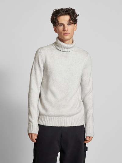 Superdry Strickpullover mit Rollkragen und Viskose-Anteil Hellgrau 4