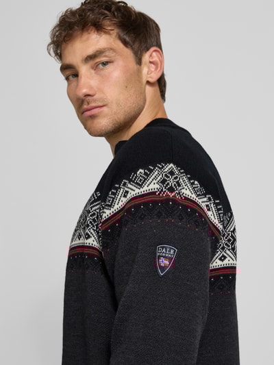 Dale of Norway Gebreid jack van wol met opstaande kraag en ritssluiting Antraciet - 3