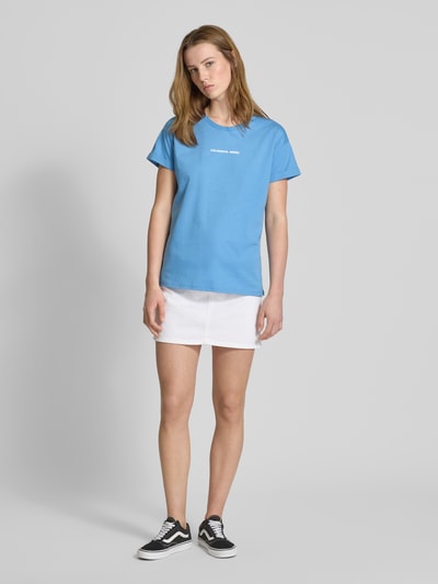 Colourful Rebel Boxy fit T-shirt en ronde hals Rookblauw - 1