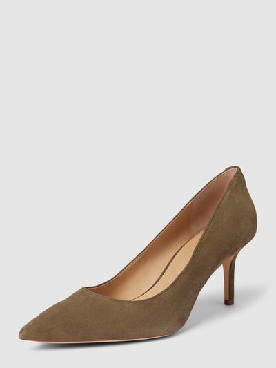 Lauren Ralph Lauren Pumps aus Leder Modell 'LANETTE' Oliv 1