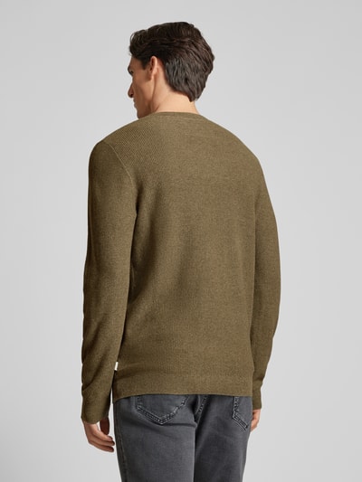 Jack & Jones Premium Sweter z dzianiny z prążkowanymi wykończeniami model ‘LUCAS’ Oliwkowy 5