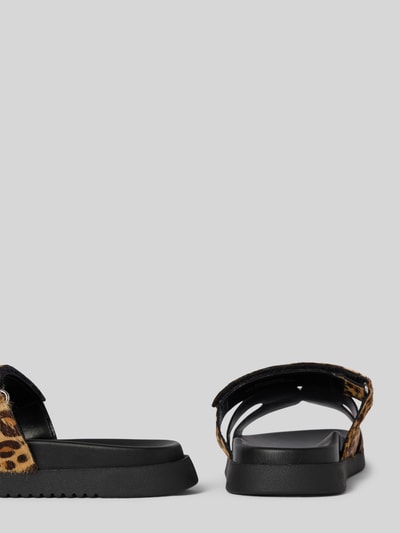Steve Madden Slippers van leer met klittenbandsluiting, model 'MISSILE' Middenbruin - 2