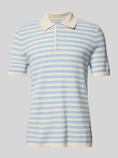 Tiger Of Sweden Regular Fit Poloshirt mit Strukturmuster Modell 'Erros' Hellblau 2