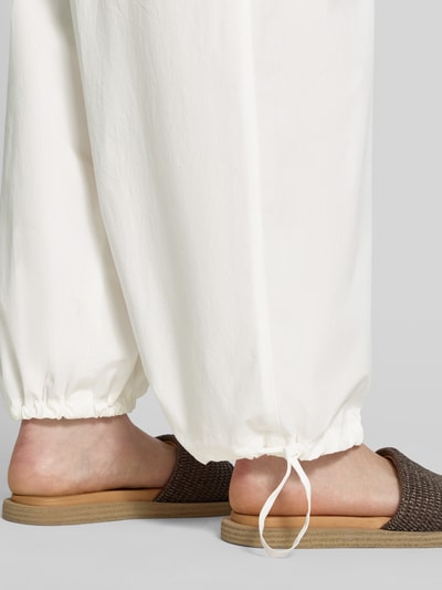 Weekend Max Mara Regular Fit Weite Hose aus reiner Baumwolle Modell 'BELLICO' Weiss 3