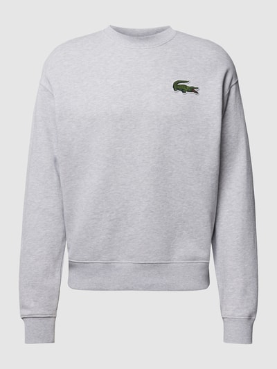 Lacoste Loose Fit Sweatshirt in Melange-Optik Hellgrau Melange 2