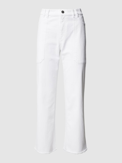 Marc Cain High Rise Jeans mit Label-Patch Weiss 2