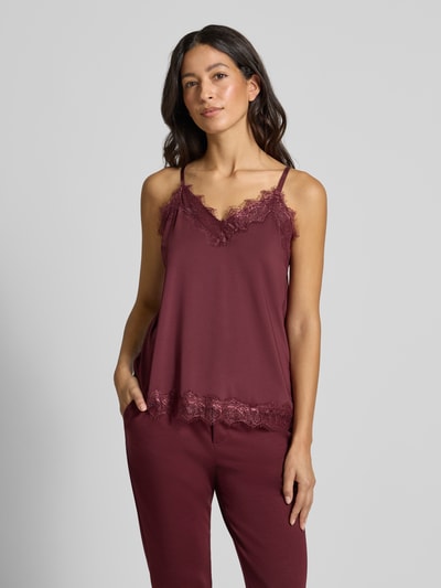 FREE/QUENT Top met kant Bordeaux - 4