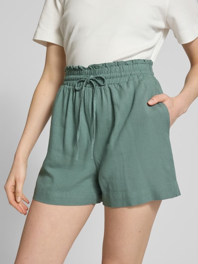 Vero Moda Loose fit korte broek van een mix van viscose en linnen, model 'MYMILO' Lindegroen - 3