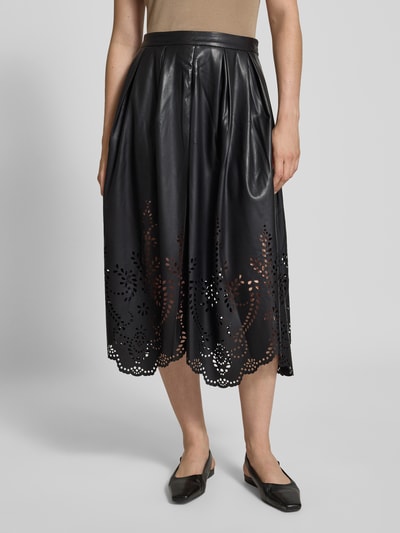 Oui Midirock in Leder-Optik mit Reißverschluss BLACK 4