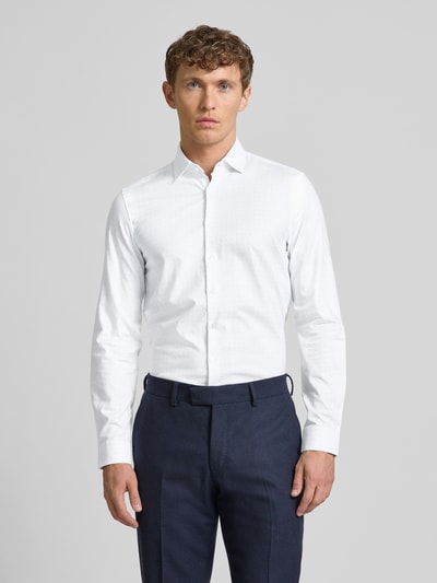 CK Calvin Klein Slim Fit Business-Hemd mit Label-Stitching Weiss 4