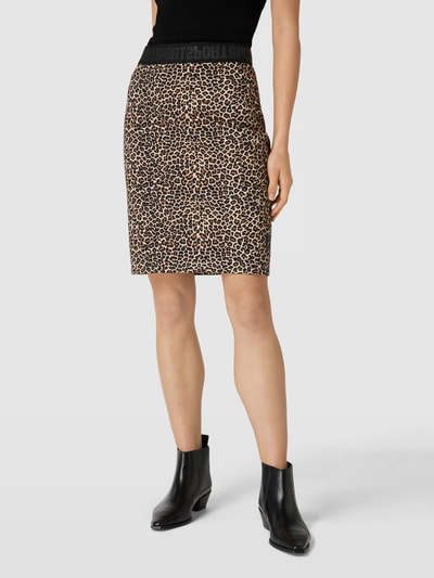 Marc Cain Knielanger Rock mit Animal-Print Black 4