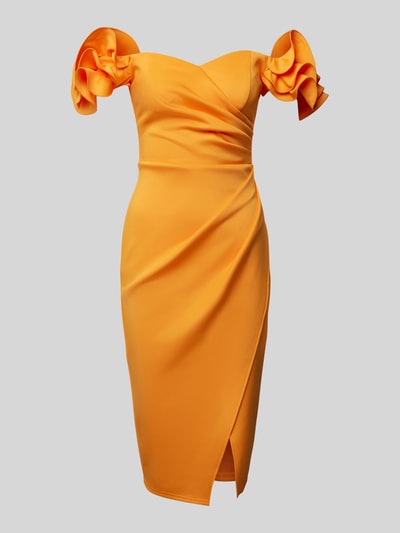 Lipsy Knielanges Cocktailkleid in Wickel-Optik Orange 2