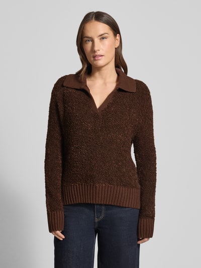 Tom Tailor Regular Fit Pullover aus Baumwoll-Mix mit Polo-Kragen Hazel 4