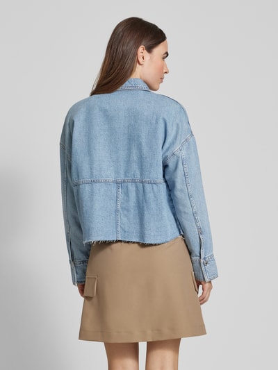 Mango Hemdjacke mit aufgesetzter Eingrifftasche Modell 'VENETIA' Jeansblau 5