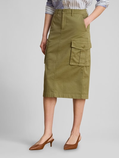 Lauren Ralph Lauren Schmaler Midi-Rock aus Baumwoll-Mix Khaki 4