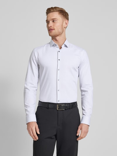 OLYMP No. Six Super slim fit zakelijk overhemd met kentkraag Antraciet - 4