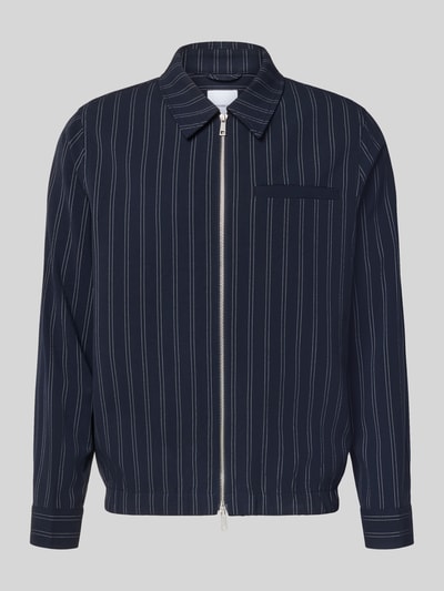 Lindbergh Modern Fit Hemdjacke mit Zweiwege-Reißverschluss Dunkelblau 2