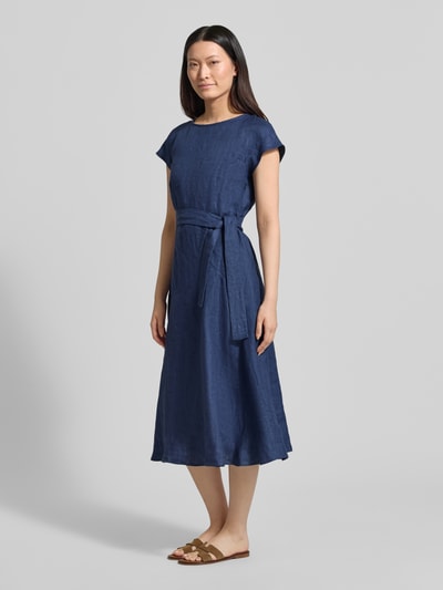 Weekend Max Mara Tailliertes Freizeitkleid aus reinem Leinen Modell 'ESORDIO' Dunkelblau 1