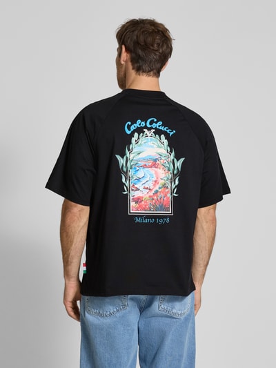 CARLO COLUCCI Oversized T-Shirt mit Label-Print Black 5