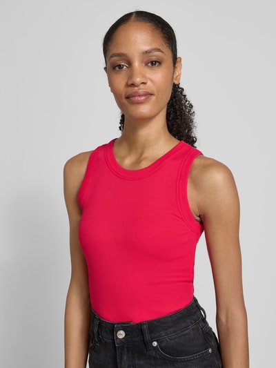 Drykorn Tanktop met ribboorden, model 'OLINA' Felroze - 3