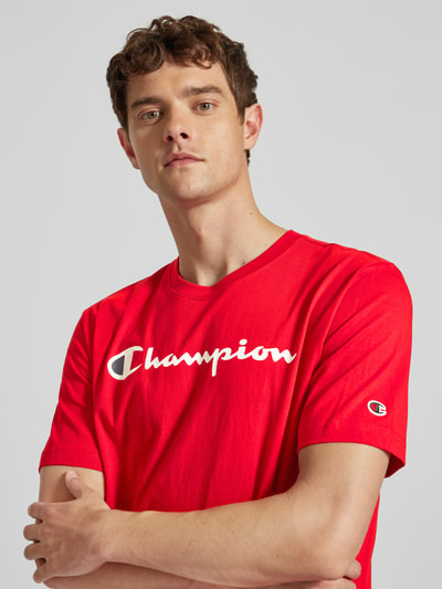 CHAMPION T-Shirt mit Label-Print Rot 3