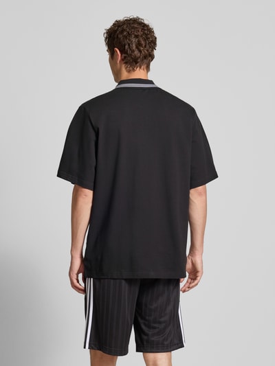 adidas Originals Loose fit poloshirt met labelstitching Zwart - 5