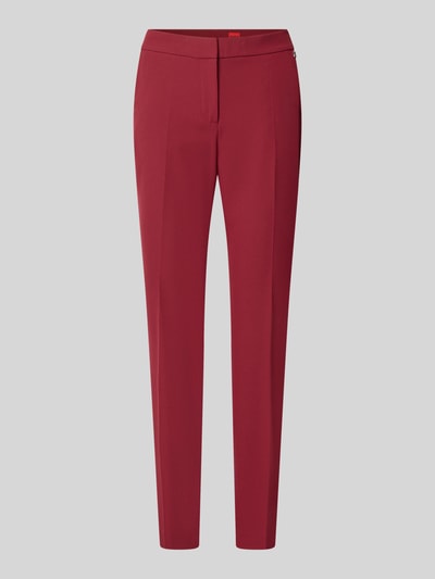 HUGO Schmale Hose mit Label-Detail Modell 'Hagonia-1' Dunkelrot 2
