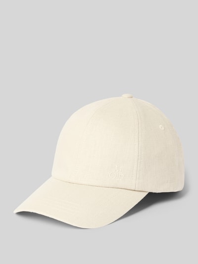 Produktfoto, Basecap aus reinem Leinen von Marc O'Polo, Optik: Unifarben, Logo-Stitching, verstärkter Schirm, Luftlöcher, Riegel, Flammgarn.
