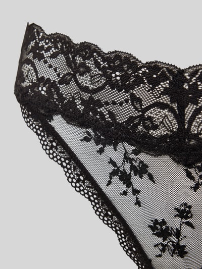 DORINA String van kant, model 'LANA LACE' in een set van 3 stuks Zwart - 2