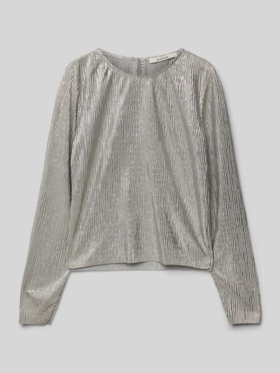 Garcia Longsleeve mit Plisseefalten Silber 1