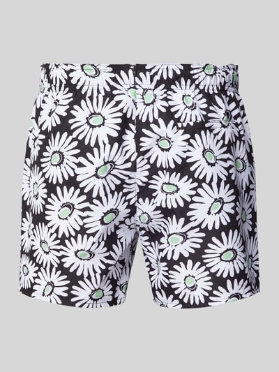 HUGO Relaxed Fit Badeshorts mit Label-Patch Modell 'DAISE' Apfel 3