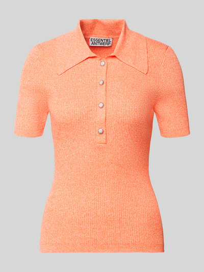 Essentiel Antwerp Slim Fit Poloshirt aus Baumwoll-Mix Modell 'JABRIC' Orange Melange 2