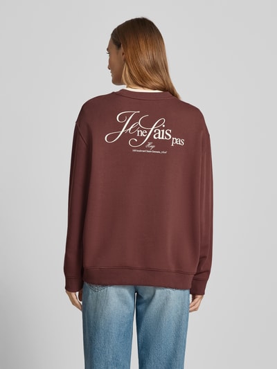 HUGO Relaxed fit sweatshirt van puur katoen Chocoladebruin - 5