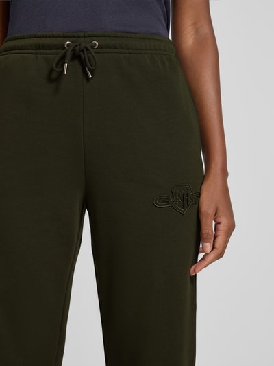 Gant Sweatpants met logostitching Donkergroen - 3