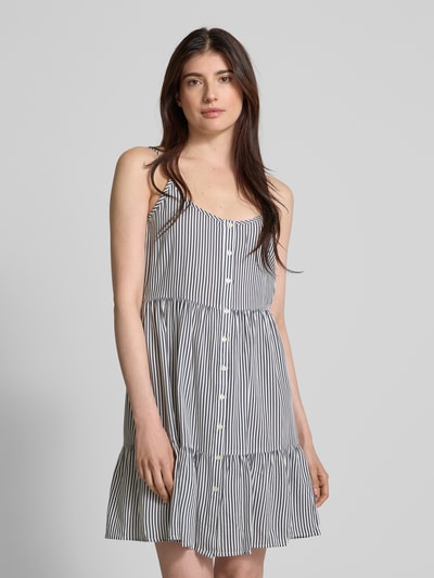 Vero Moda Loose Fit A-Linien-Kleid aus reiner Viskose Modell 'BUMPY' Dunkelblau 4