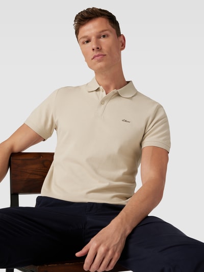 s.Oliver RED LABEL Poloshirt mit Label-Stitching Beige 3